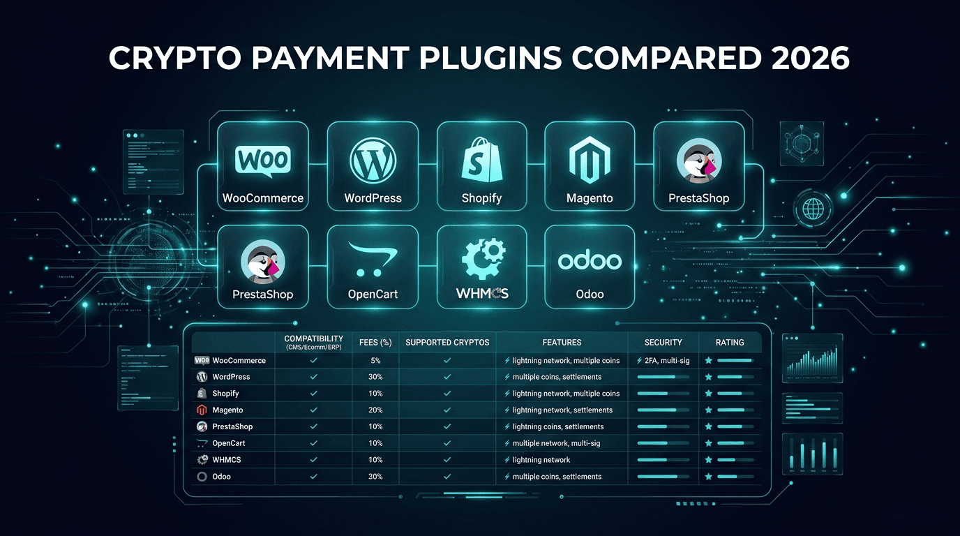 Every Crypto Payment Plugin Compared: WooCommerce, Shopify, Magento & More (2026)