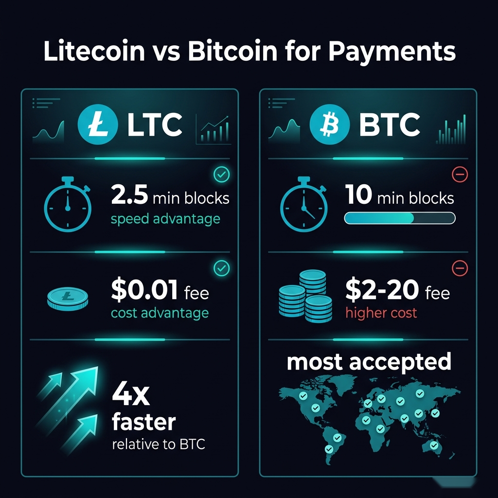 Litecoin vs Bitcoin for payments comparison