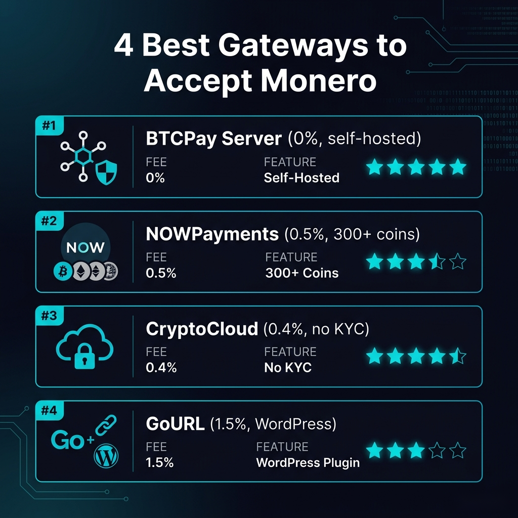 4 best gateways to accept Monero XMR payments