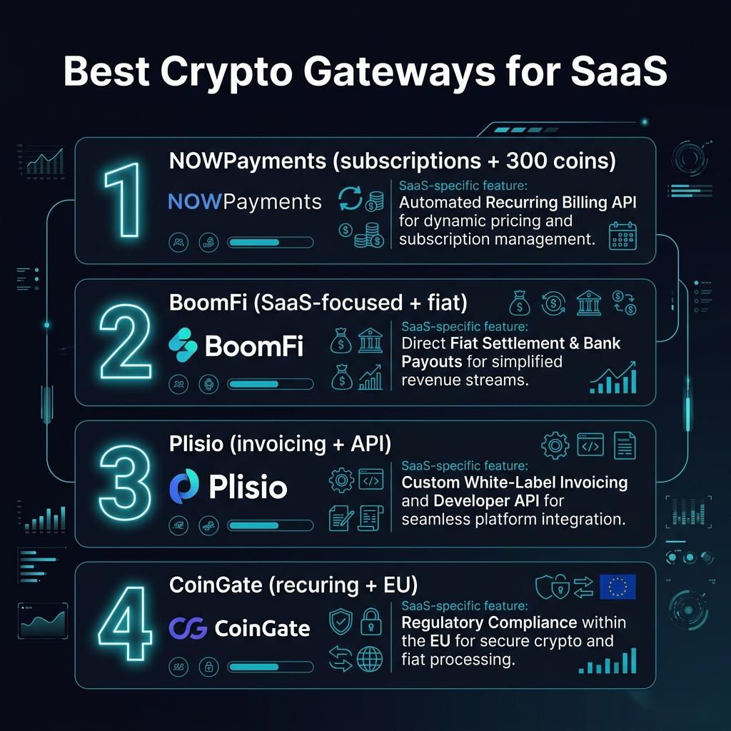 4 best crypto payment gateways for SaaS companies