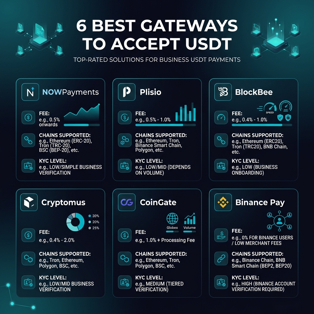6 best gateways to accept USDT payments